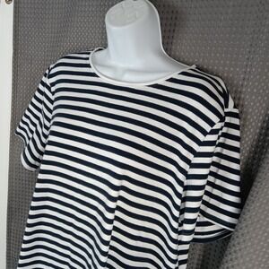 Croft & Barrow The Classic Tee Striped Crew Neck Short Sleeve 1X Cotton Sailor
